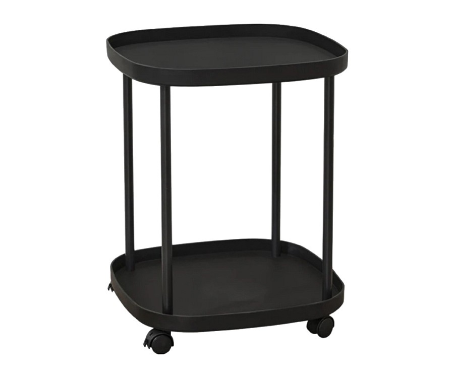 Tραπεζάκι με ροδάκια 2 επιπέδων  104-2black