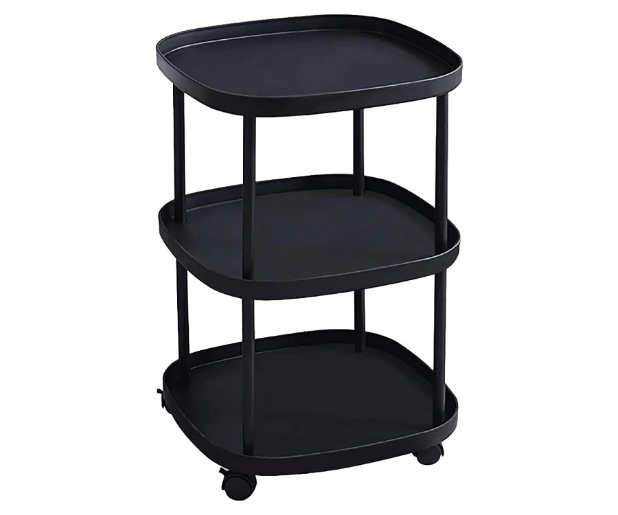 Tραπεζάκι με ροδάκια 3 επιπέδων  104-3black