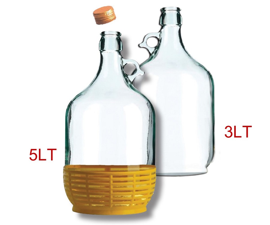 Νταμιτζάνα γυάλινη 5lt με καπάκι