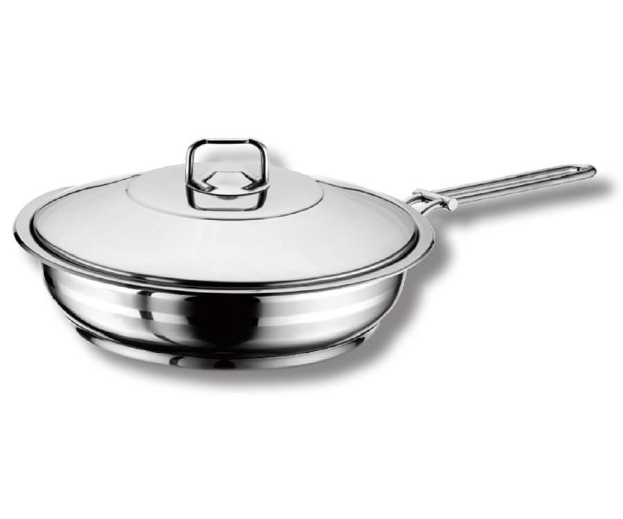 Τηγάνι ΙΝΟΧ 24cm GASTRO με καπάκι inox