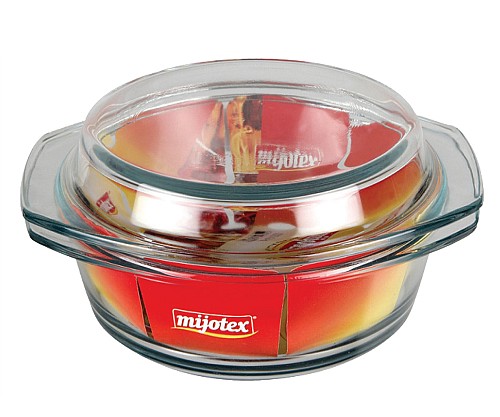 Γυάλινο Πυρίμαχο Σκεύος στρογγυλό με καπάκι 2,5lt  4214