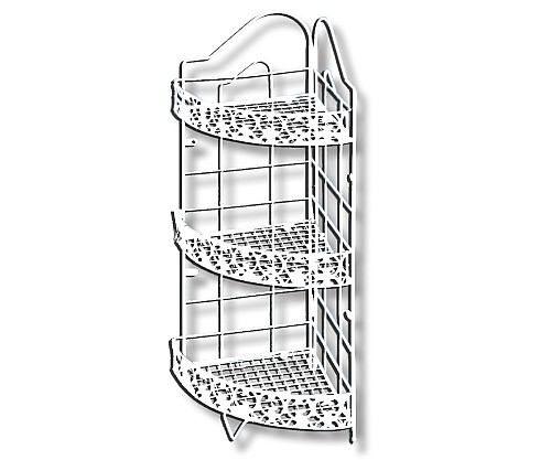 Εταζιέρα λευκή γωνιακή 3 επιπέδων  023