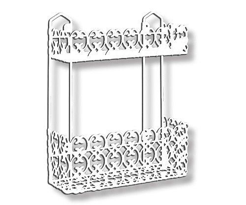 Εταζιέρα λευκή ίσια 2 επιπέδων  5005