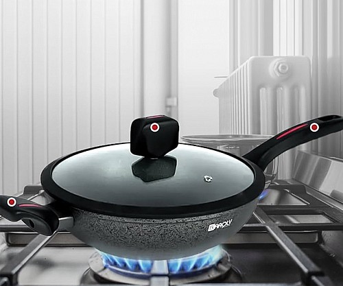 Τηγάνι αντικολλητικό με καπάκι  24cm  BAROLY