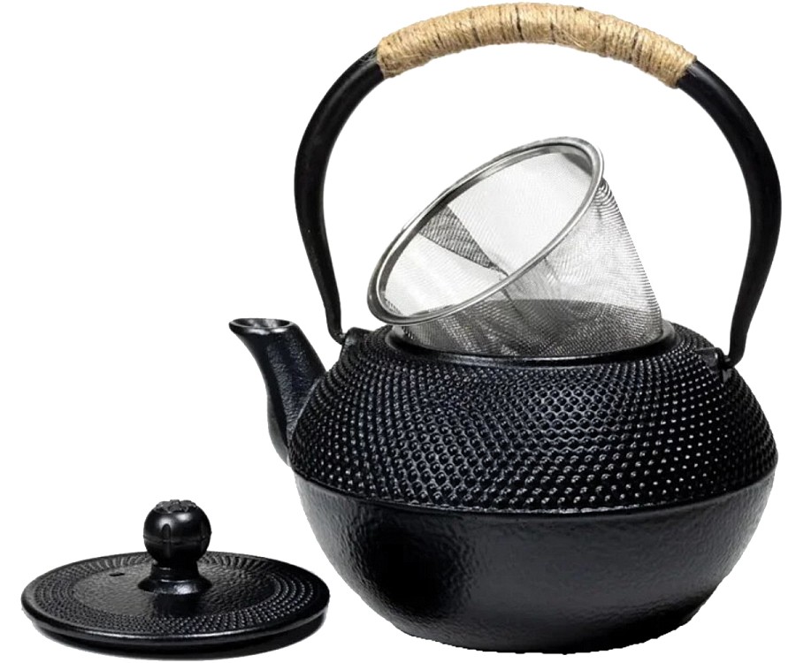 Τσαγιέρα μαντεμένια με ανοξείδωτο φίλτρο 900ml   09L