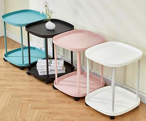 Tραπεζάκι με ροδάκια 2 επιπέδων  104-2pink