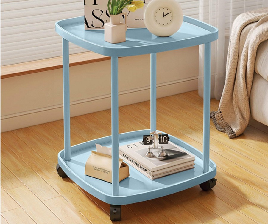 Tραπεζάκι με ροδάκια 2 επιπέδων  104-2blue