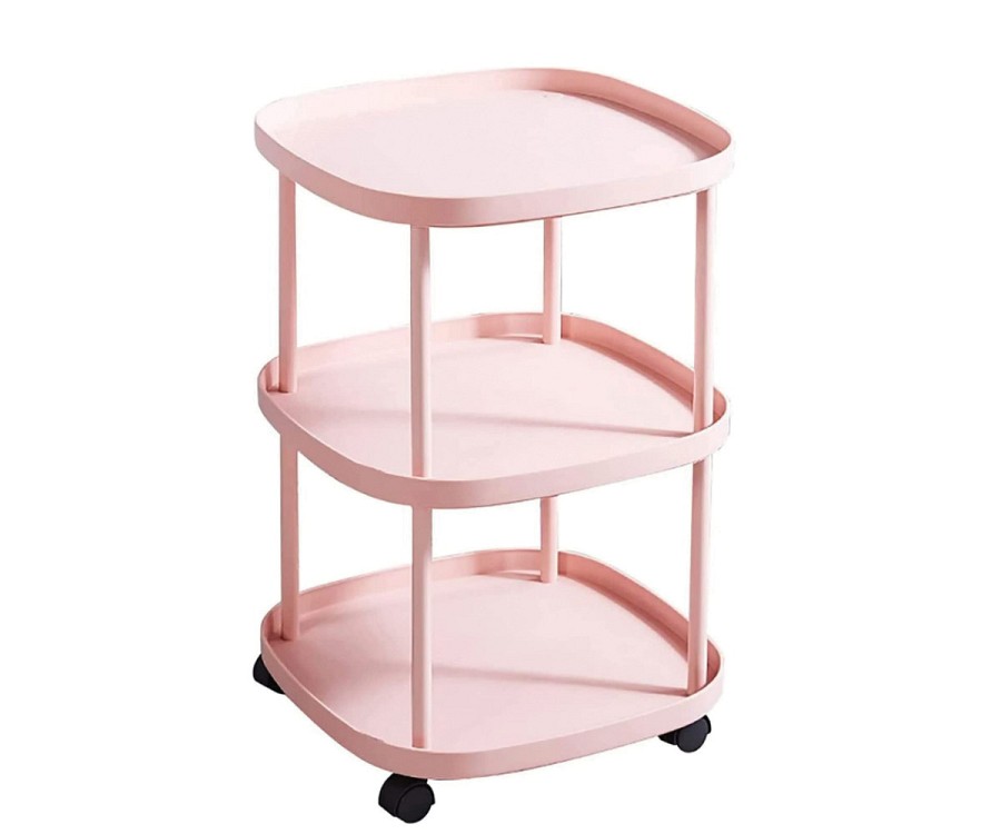 Tραπεζάκι με ροδάκια 3 επιπέδων  104-3pink