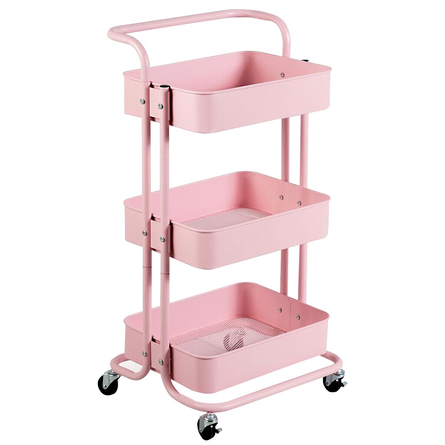 Τρόλευ  3 επιπέδων   001 pink