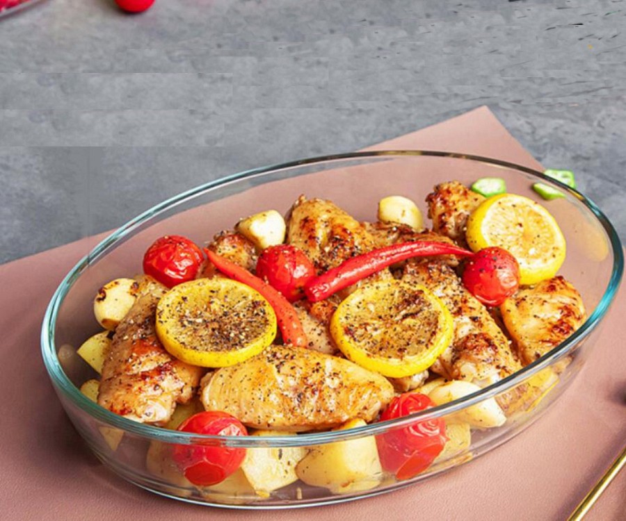 Γυάλινο Πυρίμαχο Σκεύος οβάλ  38χ24χ6,5cm    XY-9141